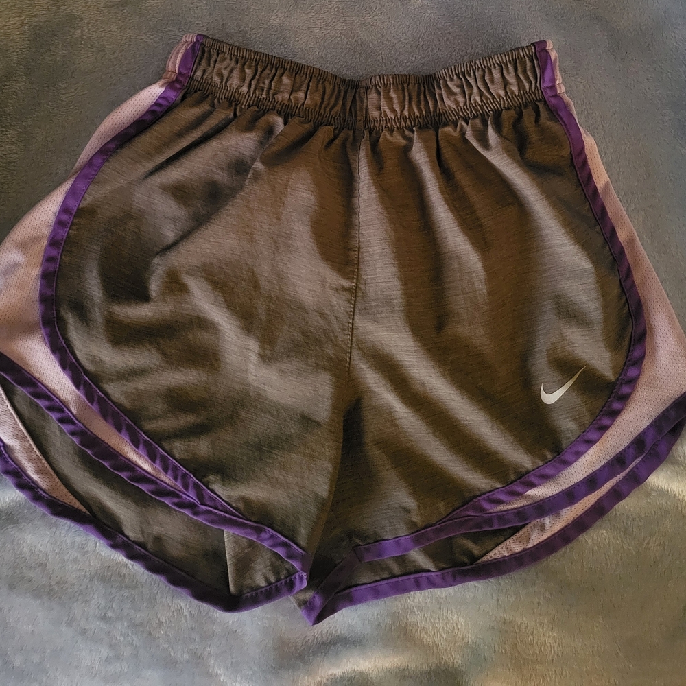 Nike Dri-Fit Grey and Purple Athletic Nike  Shorts
